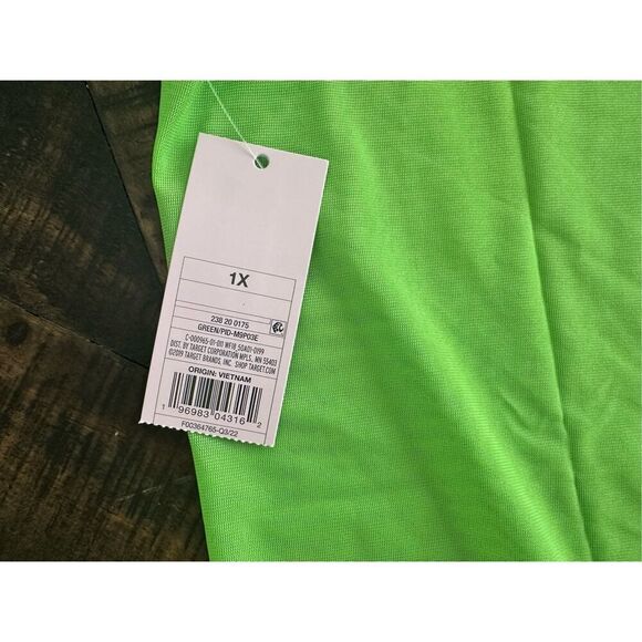 Wild Fable Green Lettuce Edge Sarong Tie Skirt Swim Coverup Size 1X - Picture 4 of 4